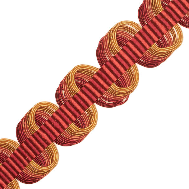 1 7/8" Orsay Silk Woven Crete - Cherry / Coral / Gold