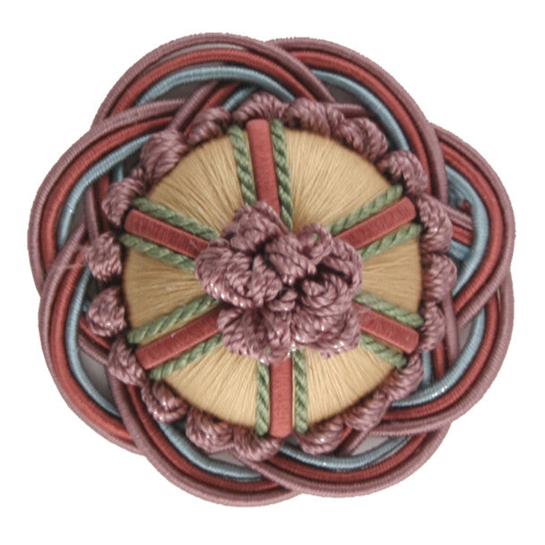 2" Orsay Silk Rosette - Gold / Rose / Iris / Sky