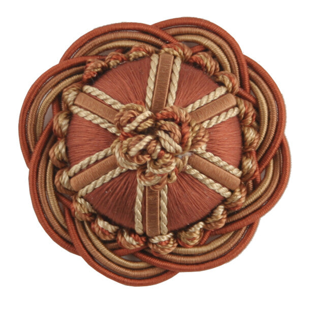 2" Orsay Silk Rosette - Terra Cotta / Rust / Gold