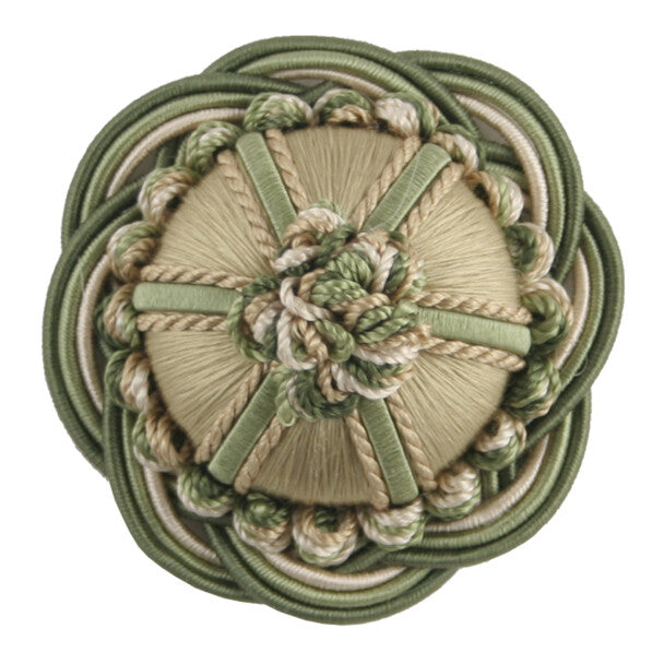 2" Orsay Silk Rosette - Celadon / Cream