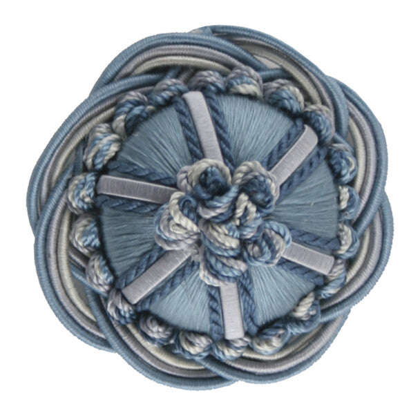 2" Orsay Silk Rosette - Blue Melange