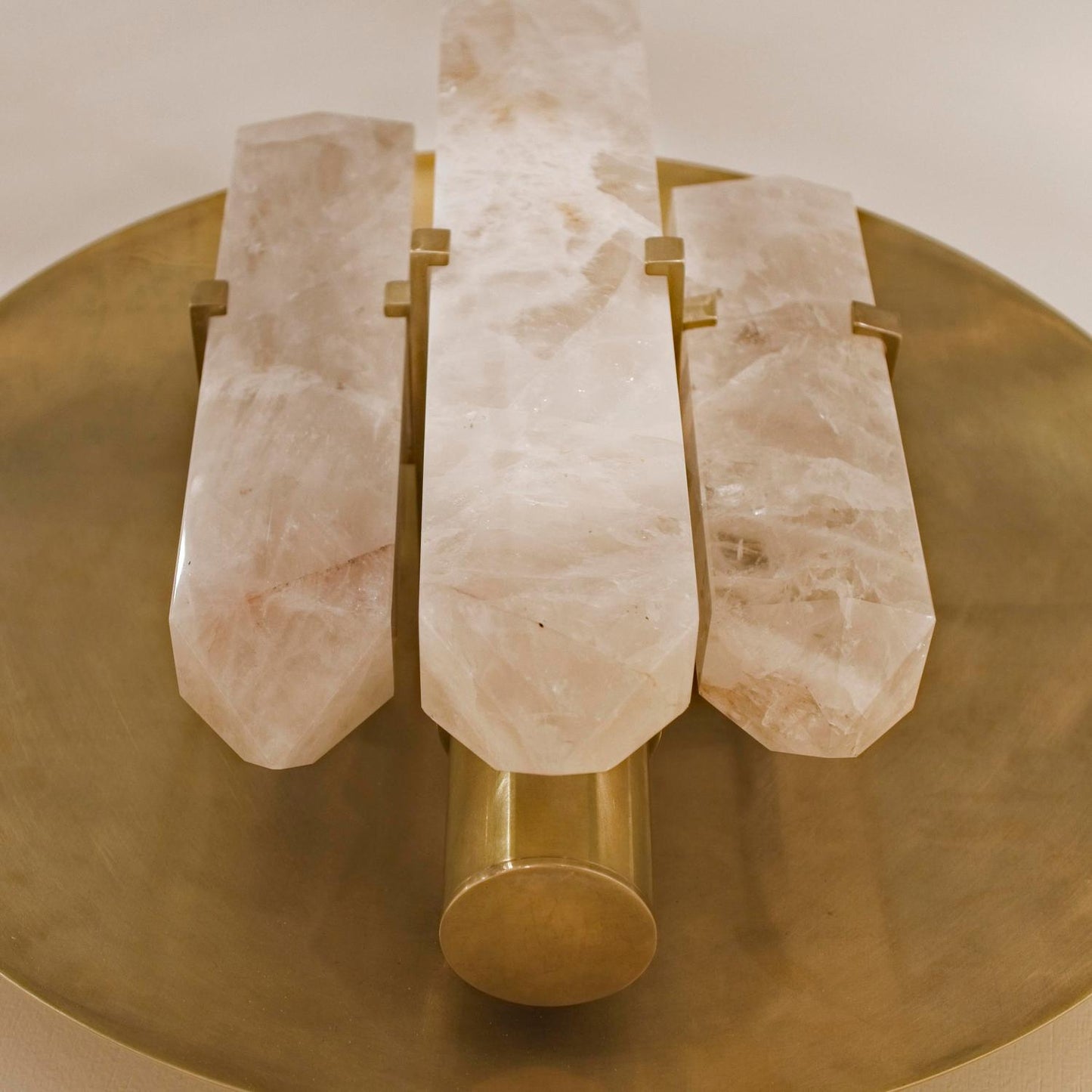Andrew Martin | Halcyon Round Wall Light, Antique Burnished Brass & Quartz