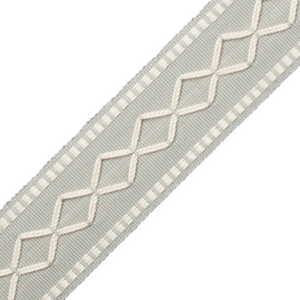 2" Oxford Border - Misty Grey / Snow