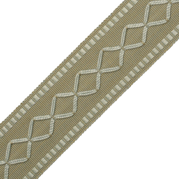 2" Oxford Border - Putty / Powder Blue