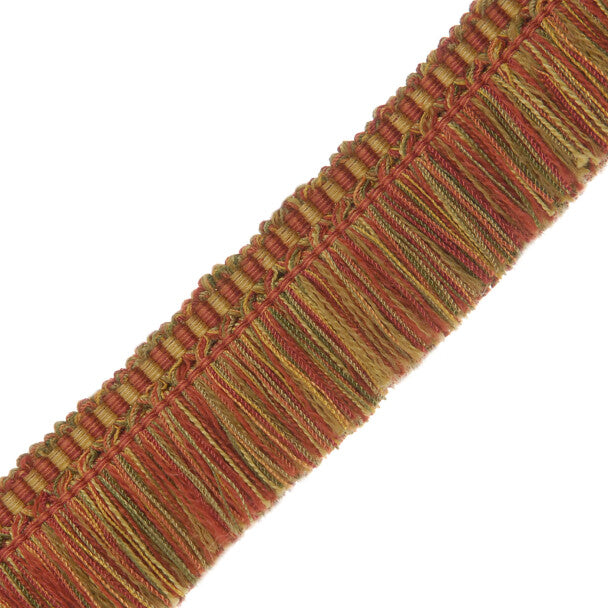 1.5" Delices Brush Fringe - Crimson / Forest / Gold