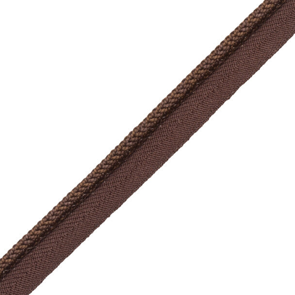 1/4" Le Jardin Silk Cord with Tape - Chocolate