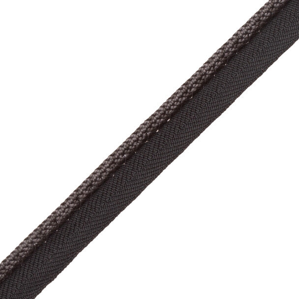 1/4" Le Jardin Silk Cord with Tape - Charcoal