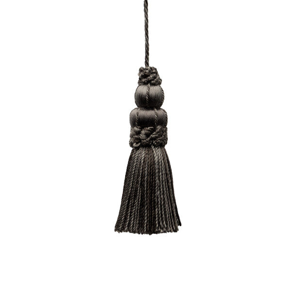3" Le Jardin Silk Key Tassel - Charcoal