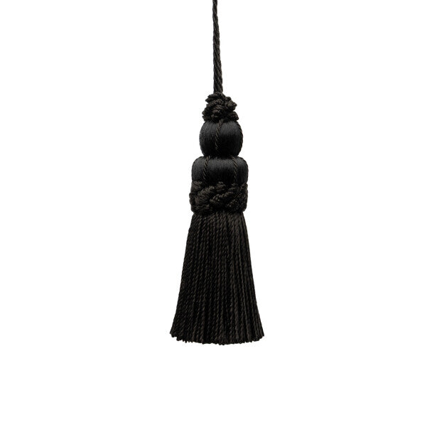 3" Le Jardin Silk Key Tassel - Black