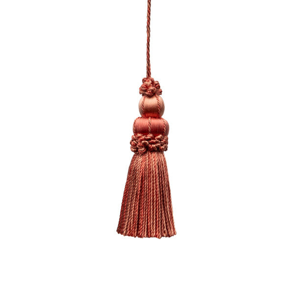 3" Le Jardin Silk Key Tassel - Coral