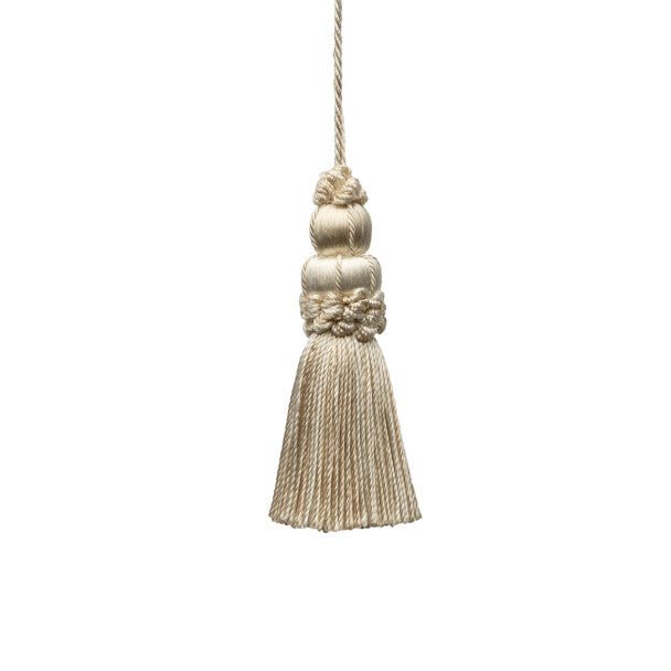 3" Le Jardin Silk Key Tassel - Ecru