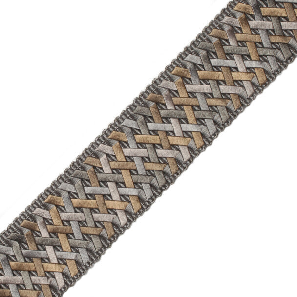 1.4" Normandy Handwoven Border - Gris