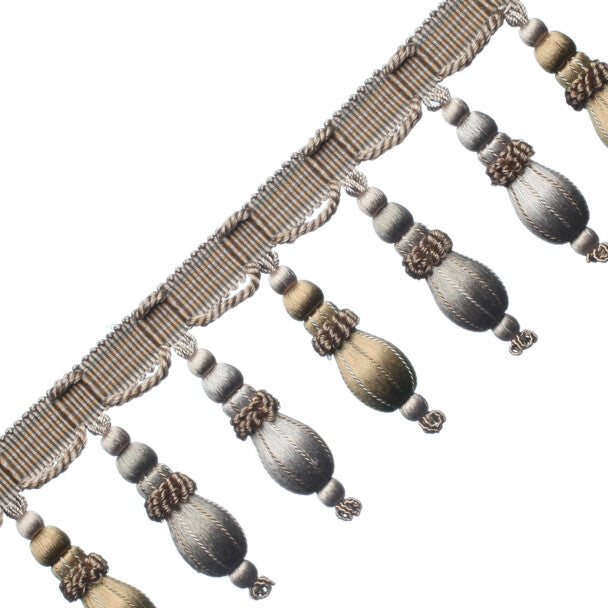 Normandy Silk Ornamental Fringe - Gris