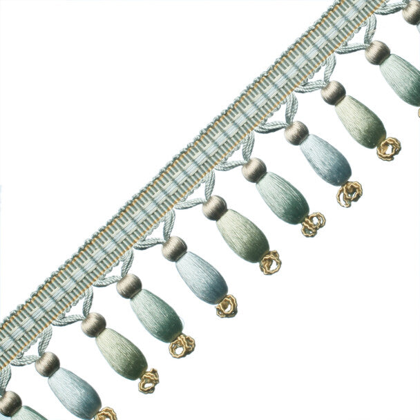 Normandy Silk Beaded Fringe - Mediterranean