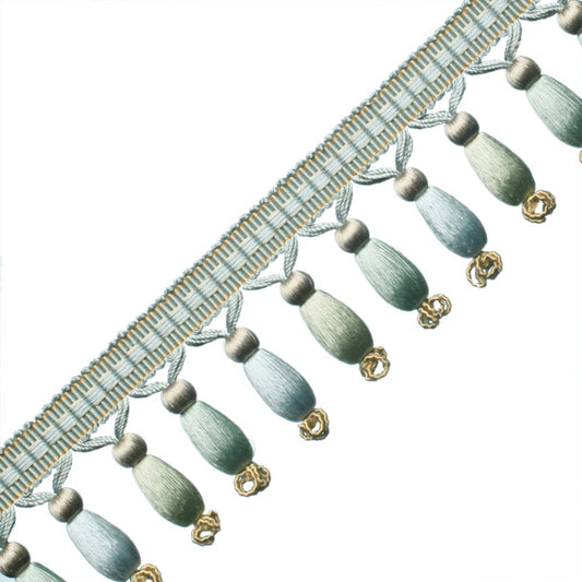 Normandy Silk Beaded Fringe - Mediterranean