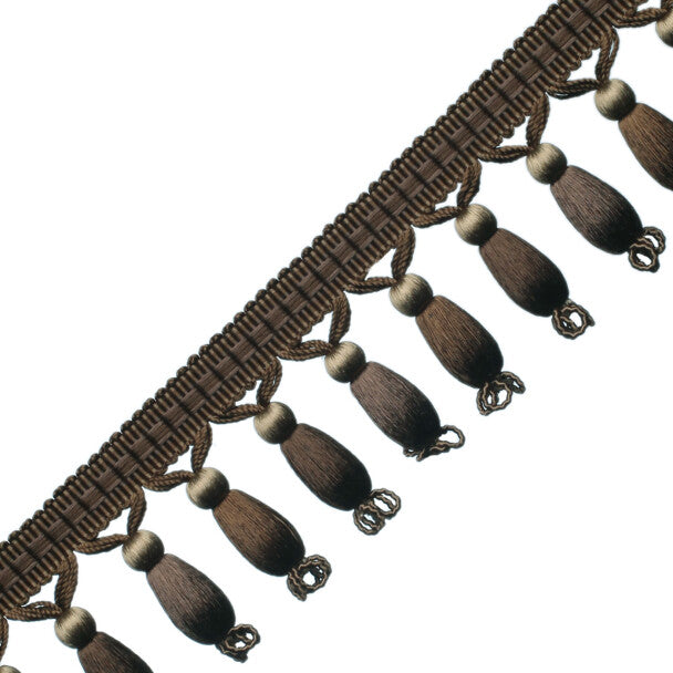 Normandy Silk Beaded Fringe - Cocoa