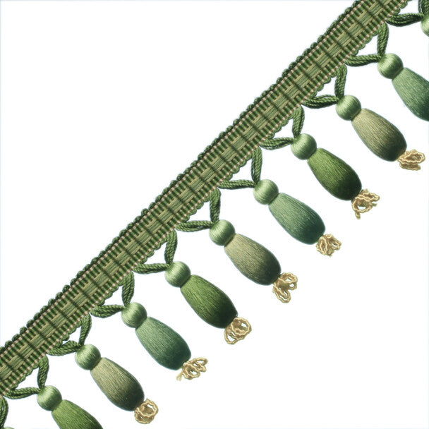 Normandy Silk Beaded Fringe - Endive