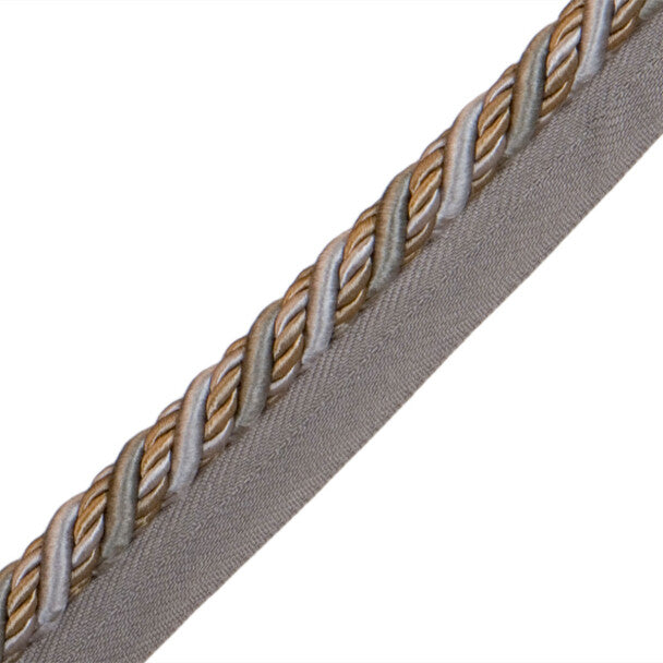1/2" Normandy Silk Cord with Tape - Gris