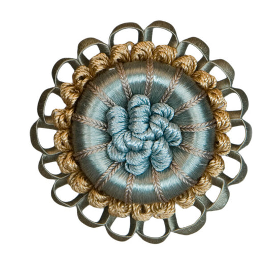 2.5" Normandy Silk Rosette - Mediterranean