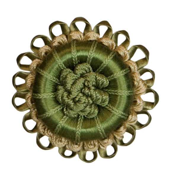 2.5" Normandy Silk Rosette - Endive