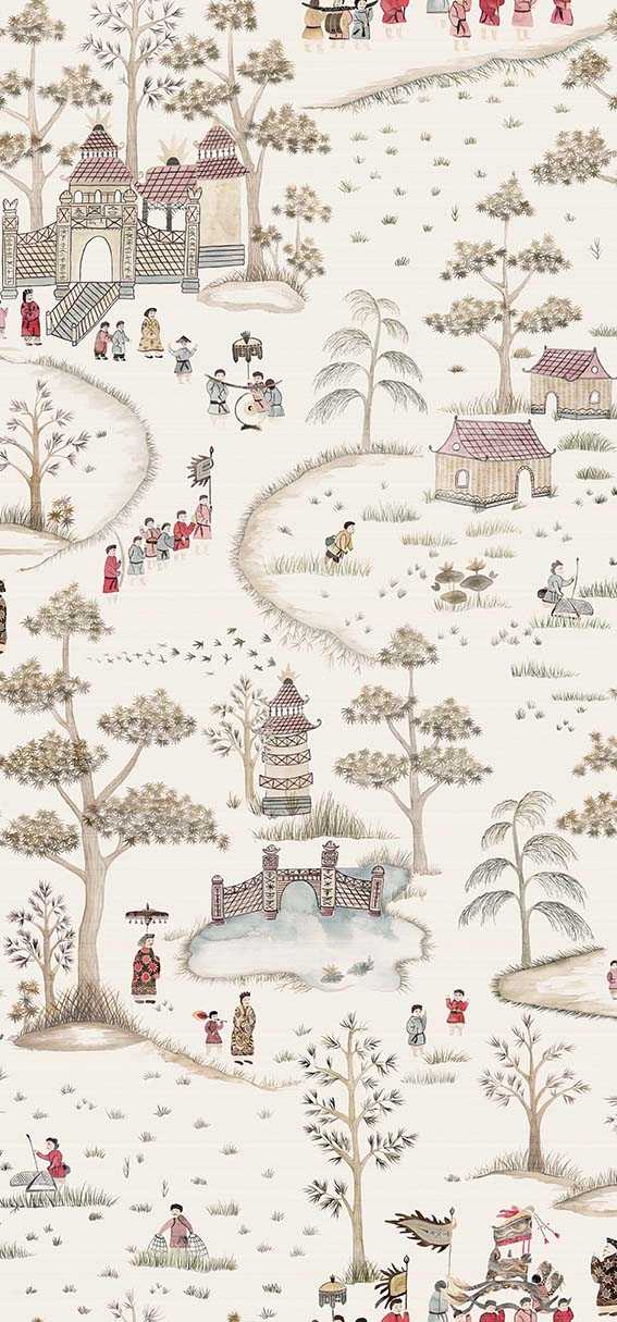 Nina Campbell | Cathay Parade wallcovering - NCW4180-02