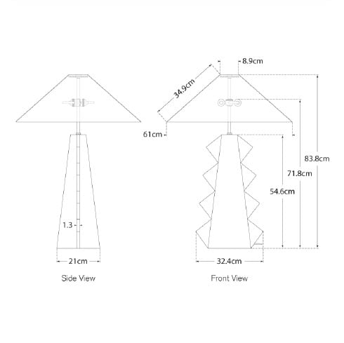 Senso Table Lamp dimensions