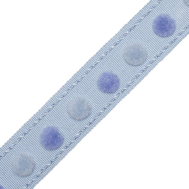 1.4" Dolce Pom Pom Border - Blue Frosting