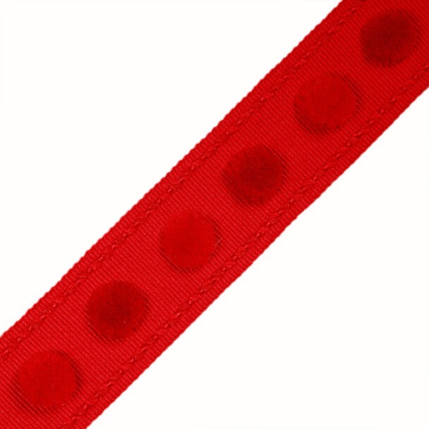1.4" Dolce Pom Pom Border - Candy Apple