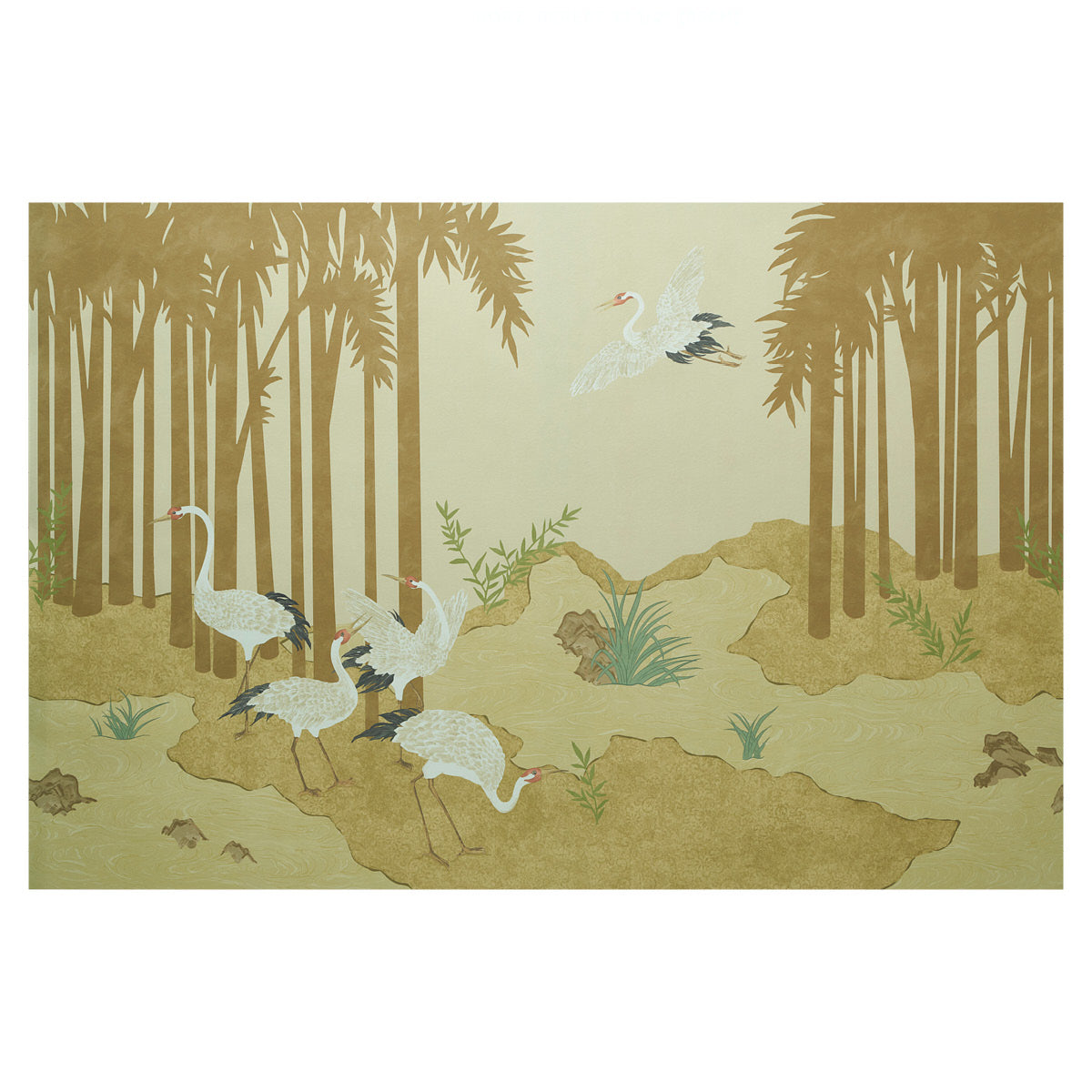Schumacher | Yashinoki Crane Panel Set wallcovering - 5011700