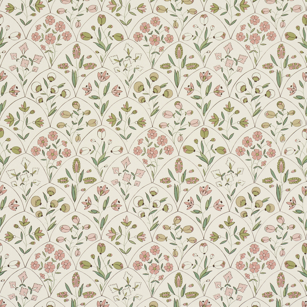 Schumacher | Frances Scallop Floral wallcovering - 5015960