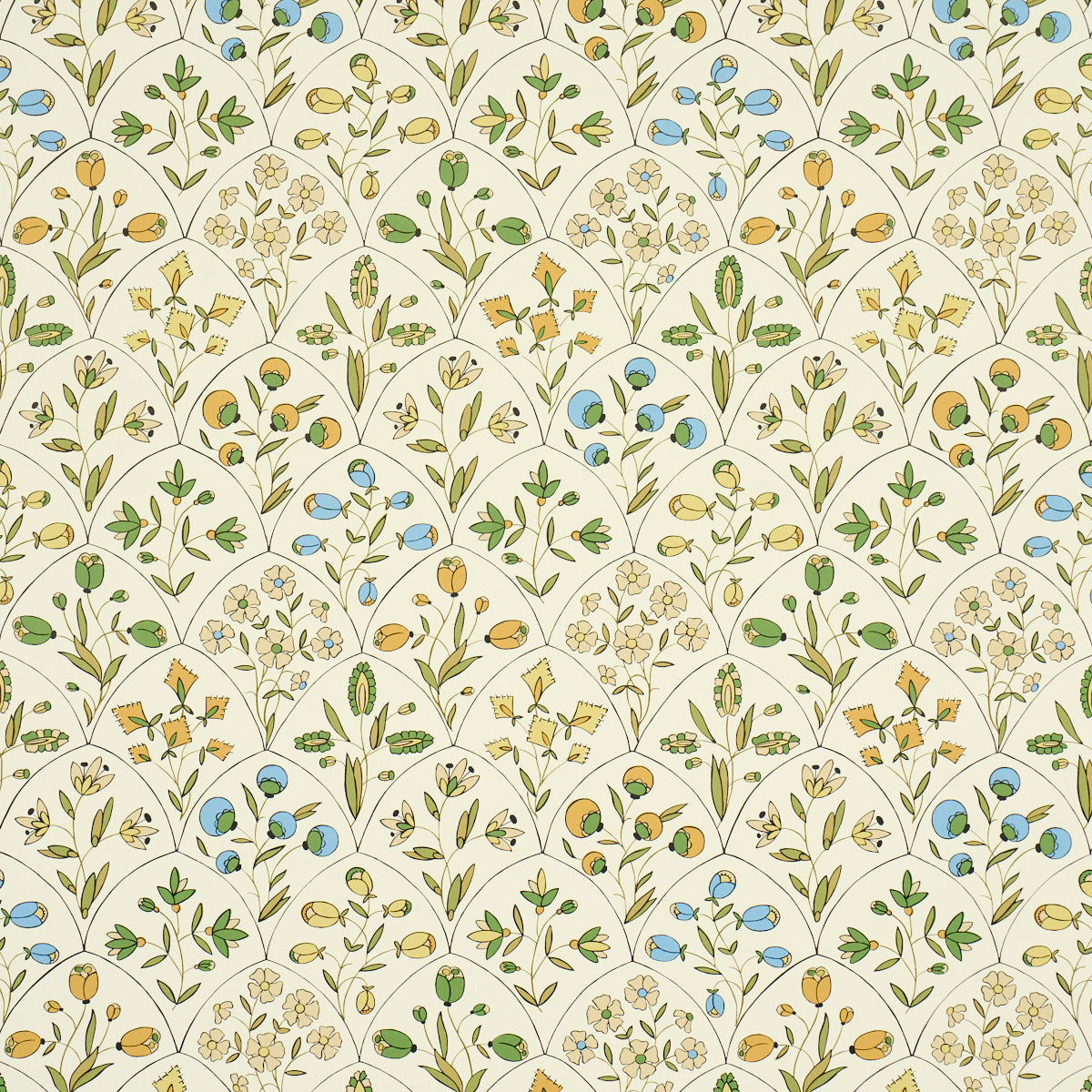 Schumacher | Frances Scallop Floral wallcovering - 5015961