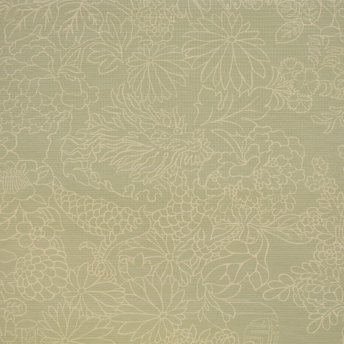 Schumacher | Chiang Mai Dragon Silhouette Raffia wallcovering - 5017621