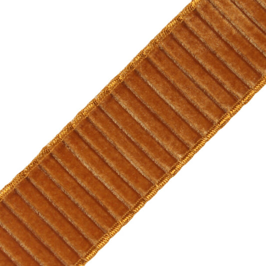 2" Chloe Pleated Velvet Border - Copper