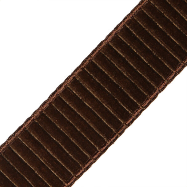 2" Chloe Pleated Velvet Border - Truffle
