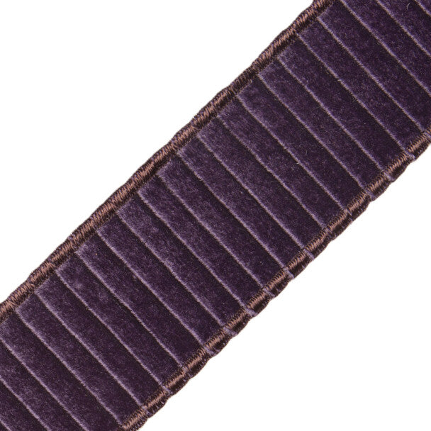 2" Chloe Pleated Velvet Border - Plum