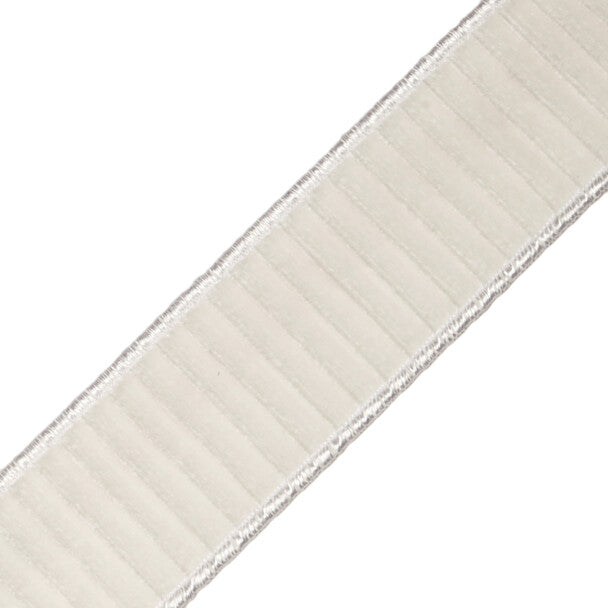 2" Chloe Pleated Velvet Border - Ecru