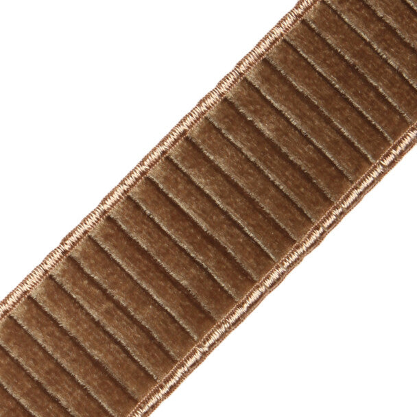 2" Chloe Pleated Velvet Border - Cafe