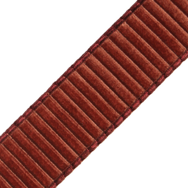 2" Chloe Pleated Velvet Border - Henna