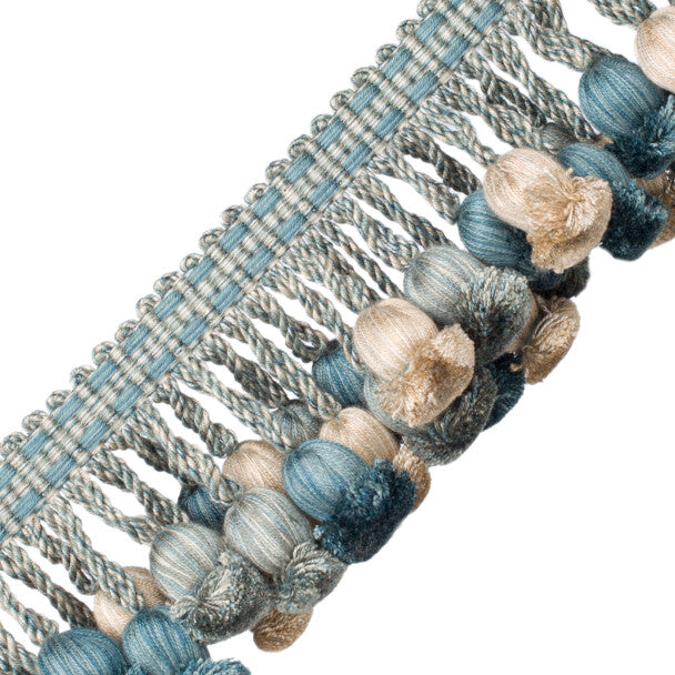 Kensington Onion Tassel Fringe - Aqua Gray