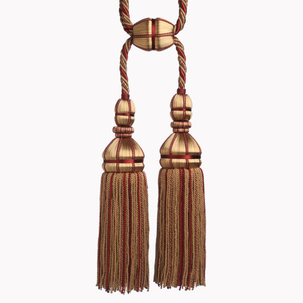 Aurelia Double Tassel Tieback - Bordeaux / Gold