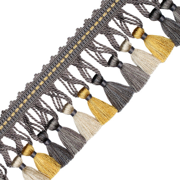 Aurelia Tassel Fringe - Charcoal / Citron