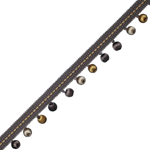 Aurelia Beaded Fringe - Charcoal / Citron