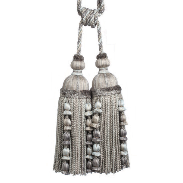 Kensington Double Tassel Tieback - Platinum