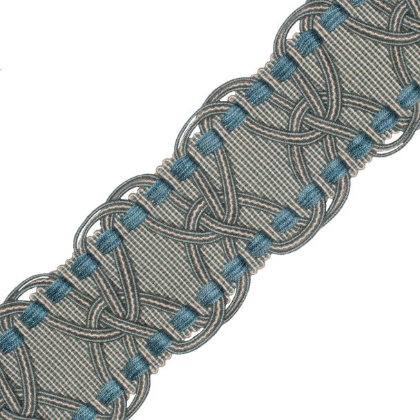 2.5" Kensington Braid - Aqua Gray