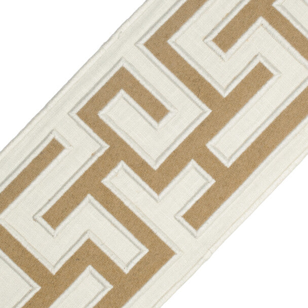 5" Greek Fret Embroidered Border - Camel