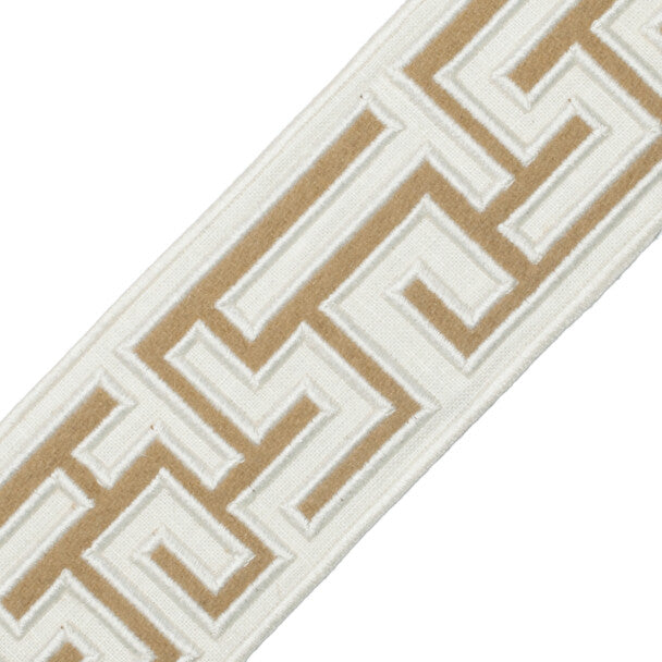 2.75" Greek Fret Embroidered Border - Camel
