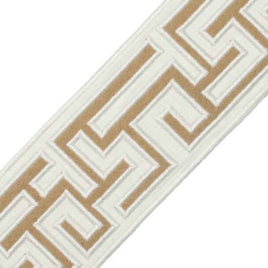 2.75" Greek Fret Embroidered Border - Camel