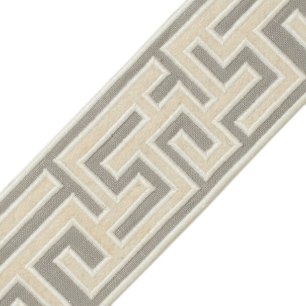 2.75" Greek Fret Embroidered Border - Dove