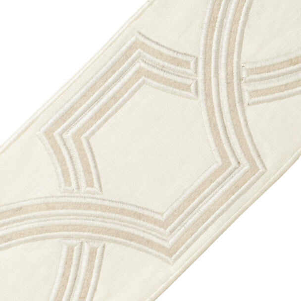 5" Ogee Embroidered Border - Alabaster