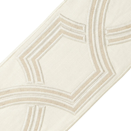 5" Ogee Embroidered Border - Alabaster